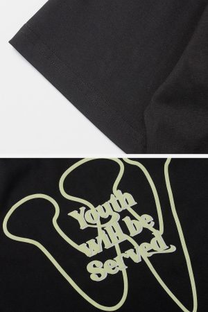 Concert Outfit Simple Foam Letter Print Tee