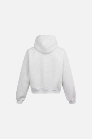 Concert Outfit Simple Solid Color Zipper Hoodie