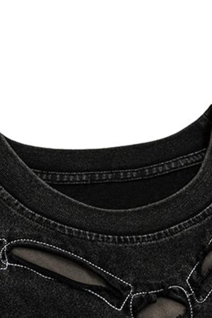 Concert Outfit Skeleton Design Print Oversized T-Shirt