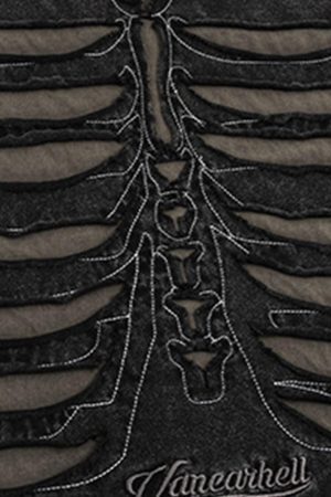 Concert Outfit Skeleton Design Print Oversized T-Shirt