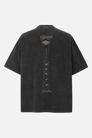 Concert Outfit Skeleton Design Print Oversized T-Shirt