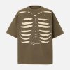 Concert Outfit Skeleton Design Print Oversized T-Shirt