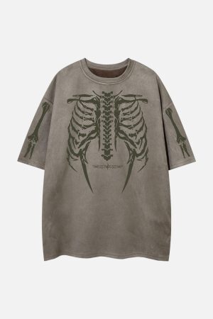 Concert Outfit Skeleton Graphic Oversized T-Shirt