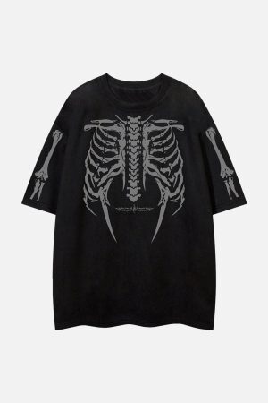 Concert Outfit Skeleton Graphic Oversized T-Shirt