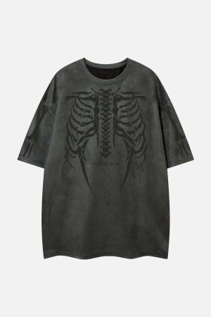 Concert Outfit Skeleton Graphic Oversized T-Shirt