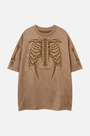 Concert Outfit Skeleton Graphic Oversized T-Shirt
