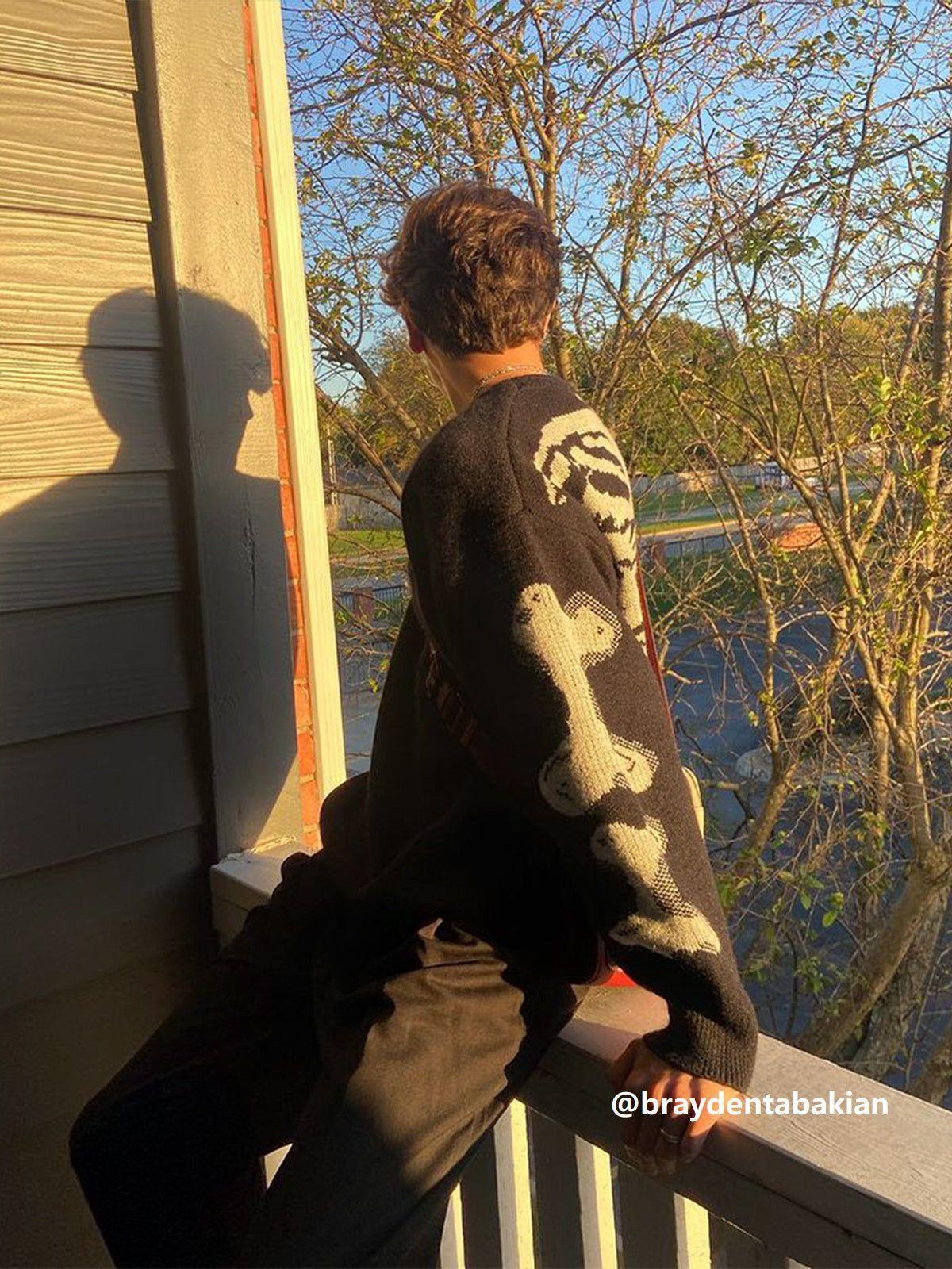 Concert Outfit Skeleton Pattern Knit Sweater Concert Outfit Skeleton Pattern Knit Sweater