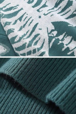 Concert Outfit Skeleton Pattern Knit Sweater