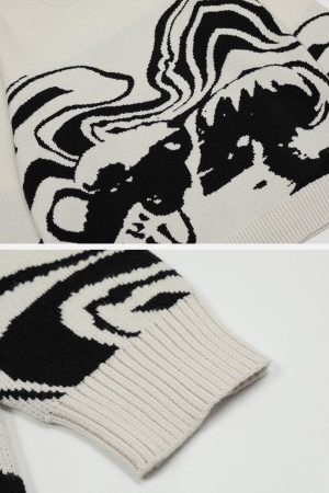 Concert Outfit Skeleton Portrait Sweater