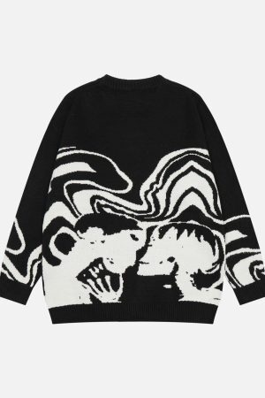Concert Outfit Skeleton Portrait Sweater