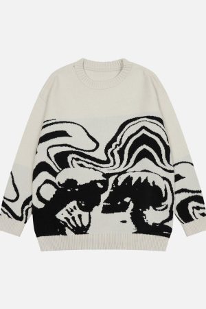 Concert Outfit Skeleton Portrait Sweater