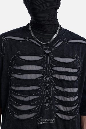 Concert Outfit Skull Distressed Wash Tee