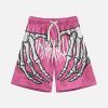 Concert Outfit Skull Hand Print Hip-Hop Shorts