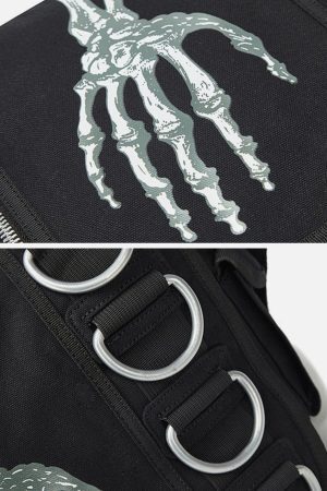 Concert Outfit Skull Print Crossbody Bag