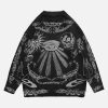 Concert Outfit Skull Print Distressed Sweater