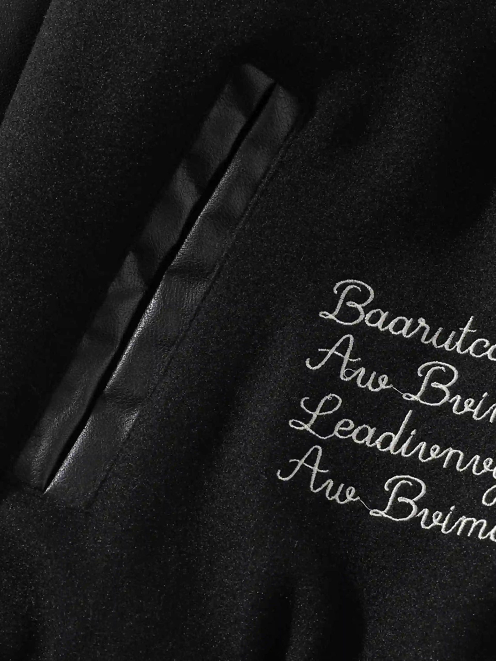 Concert Outfit Skull Sickle Embroidered PU Splicing Jacket Concert Outfit Skull Sickle Embroidered PU Splicing Jacket