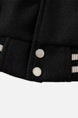 Concert Outfit Skull Sickle Embroidered PU Splicing Jacket