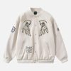 Concert Outfit Skull Sickle Embroidered PU Splicing Jacket