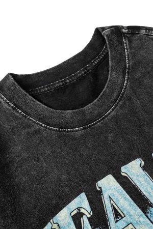 Concert Outfit Skull Vintage High Street Casual T-Shirt