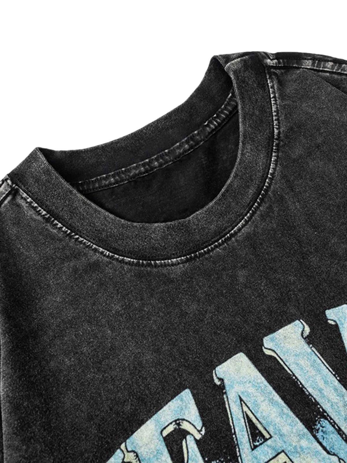 Concert Outfit Skull Vintage High Street Casual T-Shirt Concert Outfit Skull Vintage High Street Casual T-Shirt