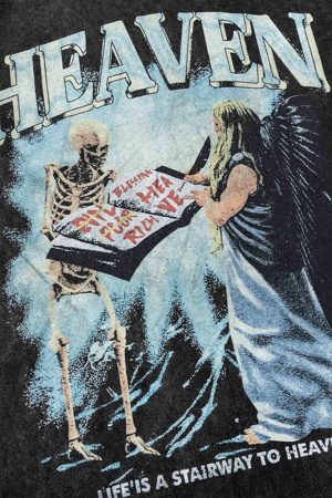 Concert Outfit Skull Vintage High Street Casual T-Shirt