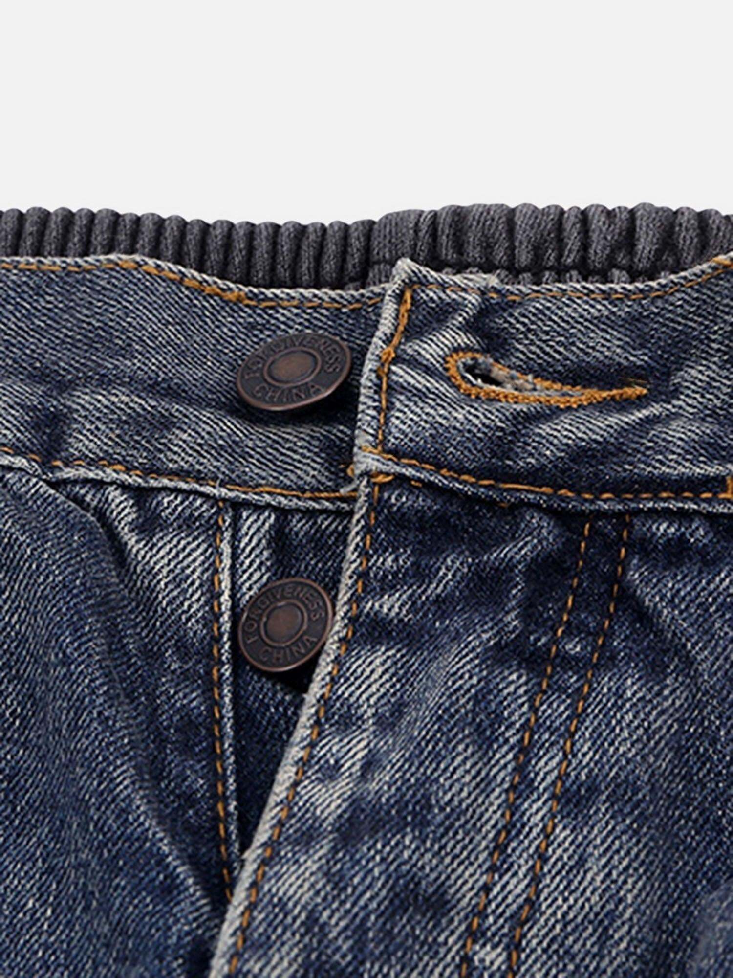 Concert Outfit Slub Cotton Patchwork Frayed Jeans Concert Outfit Slub Cotton Patchwork Frayed Jeans