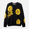Concert Outfit Smiley Jacquard Sweater