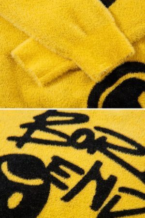 Concert Outfit Smiley Jacquard Sweater