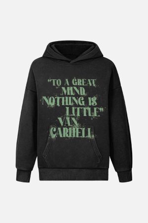 Concert Outfit Smudge-Dyed Letter Print Hoodie