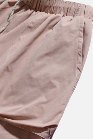 Concert Outfit Solid Big Pocket Drawstring Shorts