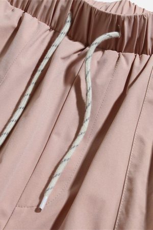 Concert Outfit Solid Big Pocket Drawstring Shorts