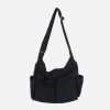 Concert Outfit Solid Color Big Pocket Shoulder Bag