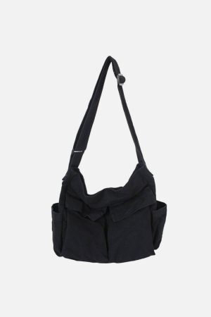 Concert Outfit Solid Color Big Pocket Shoulder Bag