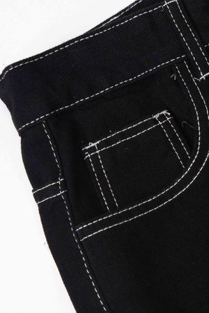 Concert Outfit Solid Color Casual Jeans