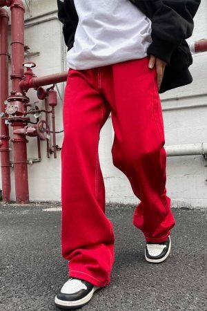 Concert Outfit Solid Color Casual Jeans