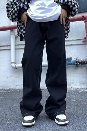 Concert Outfit Solid Color Casual Jeans