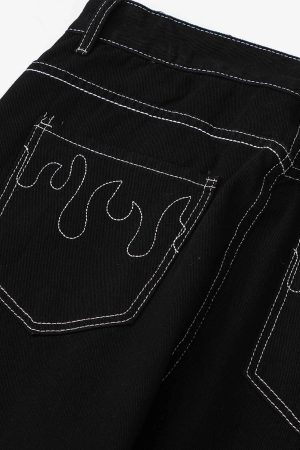 Concert Outfit Solid Color Casual Jeans