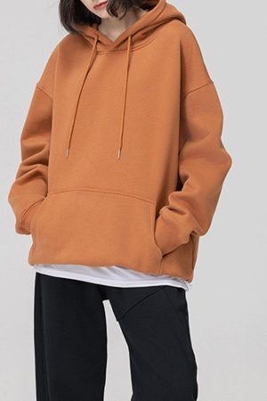 Concert Outfit Solid Color Drawstring Hoodie