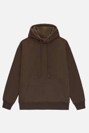 Concert Outfit Solid Color Drawstring Hoodie