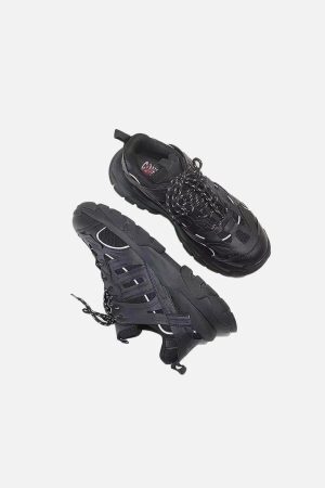 Concert Outfit Solid Color Mesh Sneakers