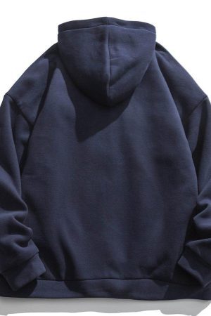 Concert Outfit Solid Color Multi-Pocket Hooded Winter Coat