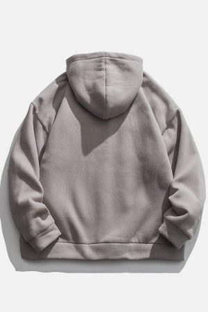 Concert Outfit Solid Color Multi-Pocket Hooded Winter Coat