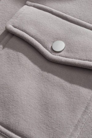 Concert Outfit Solid Color Multi-Pocket Hooded Winter Coat