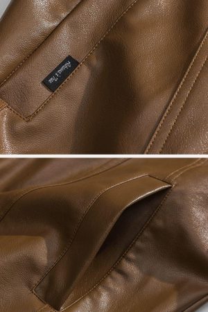 Concert Outfit Solid Color PU Jacket