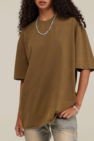 Concert Outfit Solid Color Pullover Tee