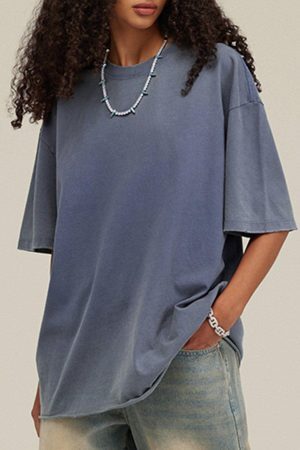 Concert Outfit Solid Color Pullover Tee