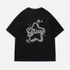 Concert Outfit Solid Color Star Print Tee