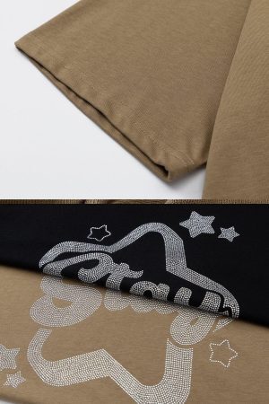 Concert Outfit Solid Color Star Print Tee