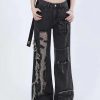 Concert Outfit Solid Color Straps Jeans