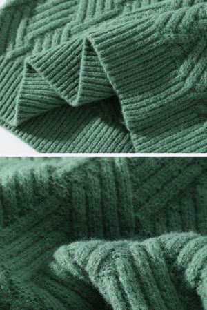 Concert Outfit Solid Color Weave Cozy Sweater